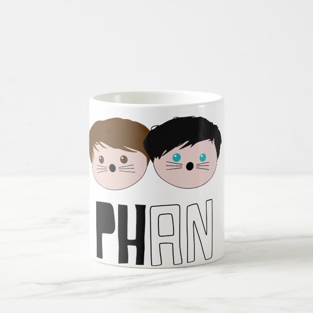 Caneca De Café Arte de Dan e de Phil Phan (Centro)