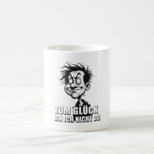 Caneca De Café Arte de desenho animado com citação "Graças a Deus