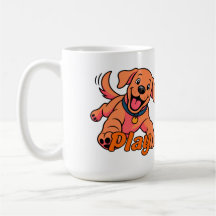Arte de desenho animado de cachorrinho fofo e brin
