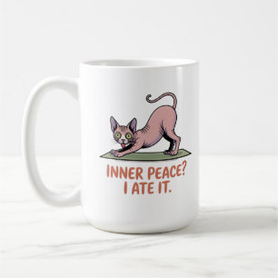 Caneca De Café Arte de desenho animado de ioga com gato Sphynx en