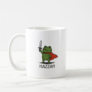 Caneca De Café Arte de desenho animado do sapo super-herói Hazzah