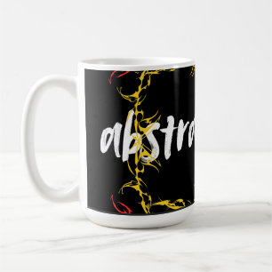 Caneca De Café Arte de Design Floral Abstrato   Flor Moderna 