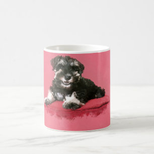 Caneca De Café Arte de Digitas da aguarela do filhote de cachorro