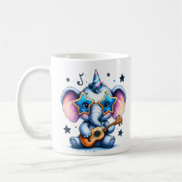 Caneca De Café Arte de Elefante Amante de Música Legal