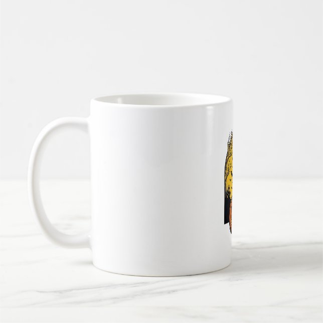 Caneca De Café Arte de Espantalho de Lua de Abóbora de Halloween  (Esquerda)