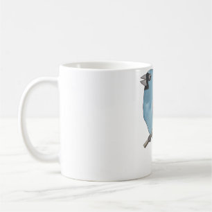 Caneca De Café arte de espécie de ave em aquarela do Blue Grosbea