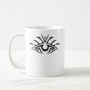 Caneca De Café Arte de Estilo de Tatuagem com Tinta Preta Minimal