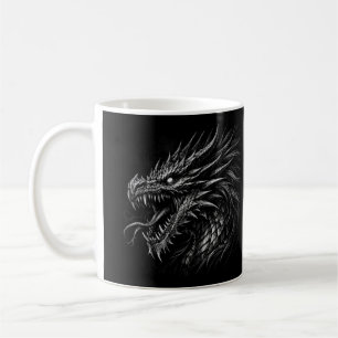 Caneca De Café Arte de fantasia medieval grunge estilo dragão