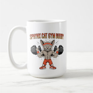 Caneca De Café Arte de Fitness de Gato Sphynx Companheiro de Acad