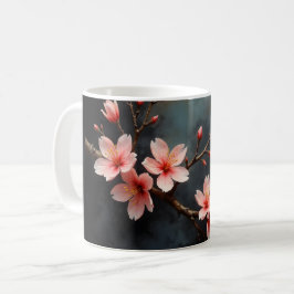 Caneca De Café Arte de Flor de Pêssego Vietnamita