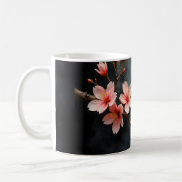 Caneca De Café Arte de Flor de Pêssego Vietnamita