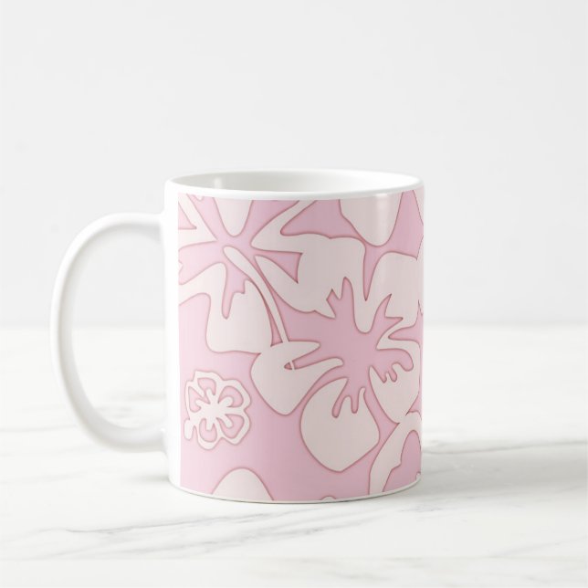 Caneca De Café Arte de Flor Rosa Pastel (Esquerda)