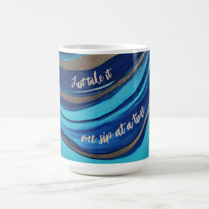 Caneca De Café Arte de Fluxo de Abstrato Motivacional-