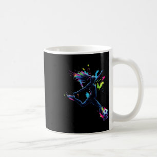 Caneca De Café Arte de Futebol de Menina Neon Colorida Design de