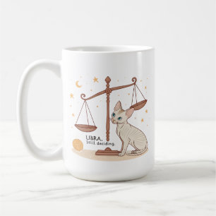 Caneca De Café Arte de Gato do Zodíaco de Libra em Equilíbrio Ain