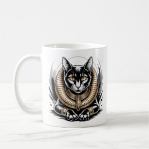 Caneca De Café Arte de Gato Negro egípcio
