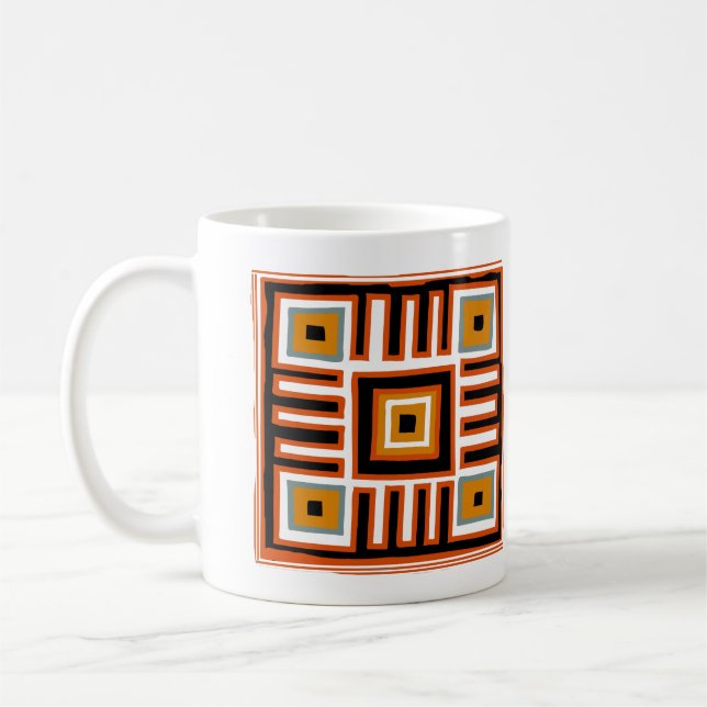 Caneca De Café arte de geometria abstarct africana (Esquerda)