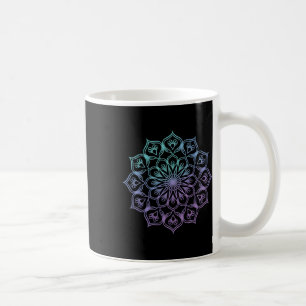 Caneca De Café Arte de Geometria Fractal Sagrada Mandala Aquarela