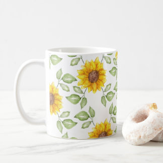 Caneca De Café Arte de girassol com água