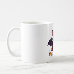 Caneca De Café Arte de Halloween de Morcego Vampiro Morango Leite