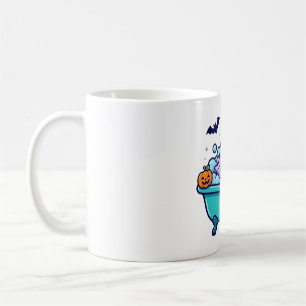 Caneca De Café Arte de Halloween de Pato de Borracha Fantasma na