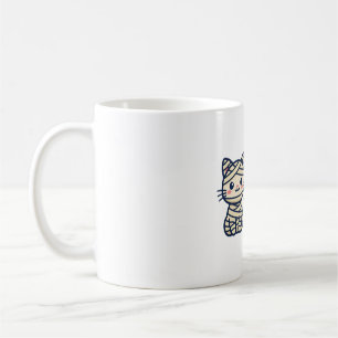 Caneca De Café Arte de Halloween Gato Múmia Egípcia
