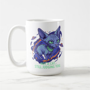 Caneca De Café Arte de Humor de Gato Sphynx Alien