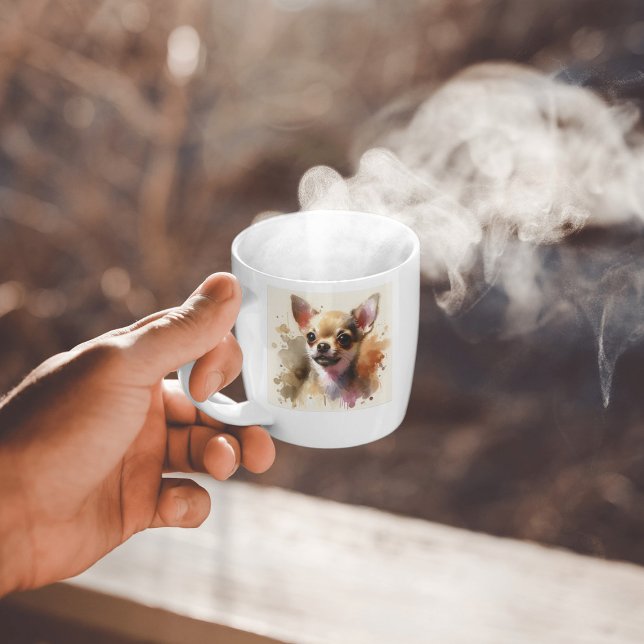 Caneca De Café Arte de IA Moderna Chihuahua  (Criador carregado)