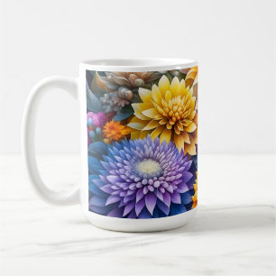 Caneca De Café Arte de IA Personalizado Colorido e Bonito de Flor
