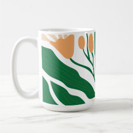 Caneca De Café Arte de Ilustração Floral