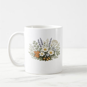 Caneca De Café Arte de Impressão de Buquê de Flores Silvestres An
