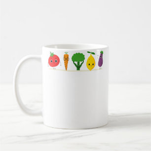 Caneca De Café Arte de Legumes Fofo Homens Mulheres Veggie Vegano