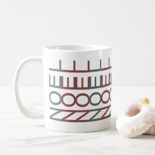 Caneca De Café Arte de Linha Arquitetônica Natal Nórdico Noel
