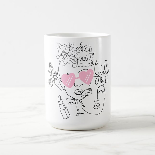 Caneca De Café Arte de linha com aspas Mug (Centro)