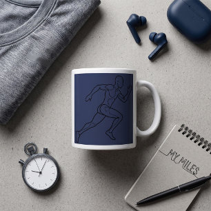 Caneca De Café Arte de Linha Contínua Corredor de Velocidade