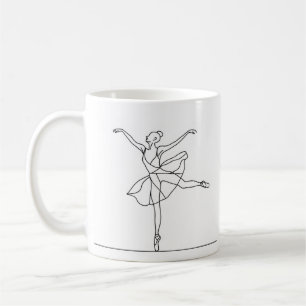 Caneca De Café Arte de Linha de Bailarina