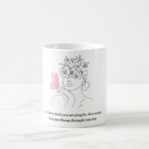 Caneca De Café Arte de Linha de Citação Feminista Inspiradora