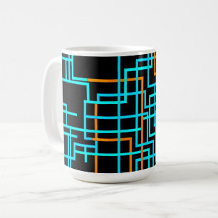 Caneca De Café Arte de Linha Geométrica Futurista