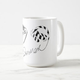 Caneca De Café Arte de Linha Minimalista de Gato Gamer - Cabo de 