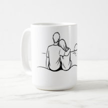 Arte de Linha Momento do Pôr do Sol Minimalista