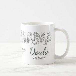 Caneca De Café Arte de Linha Personalizada Parteira Doula