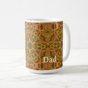 Caneca De Café Arte de Mandala Abstrato com Curvas Líquidas e Neg