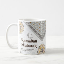 Caneca De Café Arte de Mandala do Crescente de Ramadan Mubarak