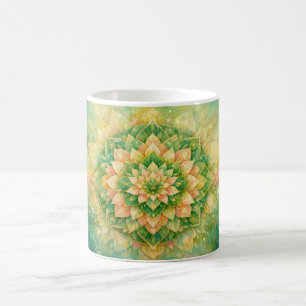 Caneca De Café Arte de Mandala Floral Intrincado e Elegante