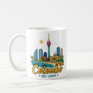 Caneca De Café Arte de Marco de Colombo Sri Lanka Viagem