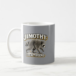 Caneca De Café Arte de Meme de Guaxinim Divertido Lenda Local Jim
