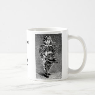 Caneca De Café Arte de Menino dos Anos 1800 com Chapéu