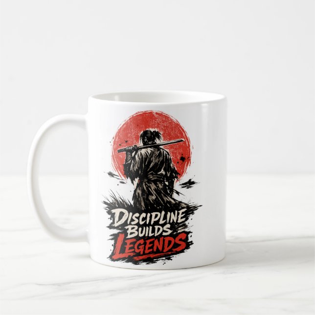 Caneca De Café Arte de Motivação da Disciplina Samurai (Esquerda)