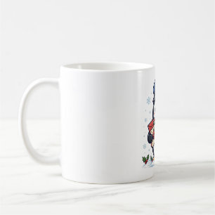 Caneca De Café Arte de Natal do Carteiro Pinguim