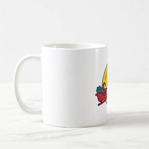 Caneca De Café Arte de Natal Silhueta de Renas da Carruagem de Pa
